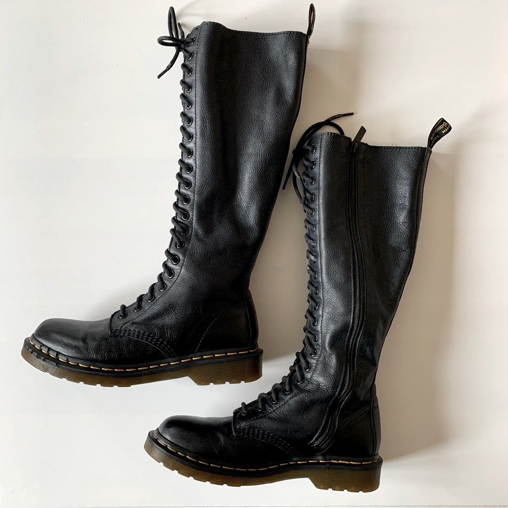 Dr. Martens Tall Black Lace-Up Combat Boots